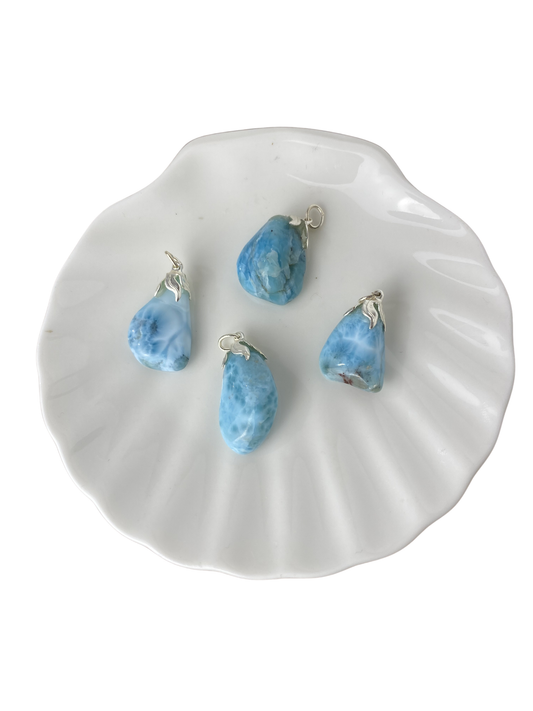 Larimar trommelsteen hanger
