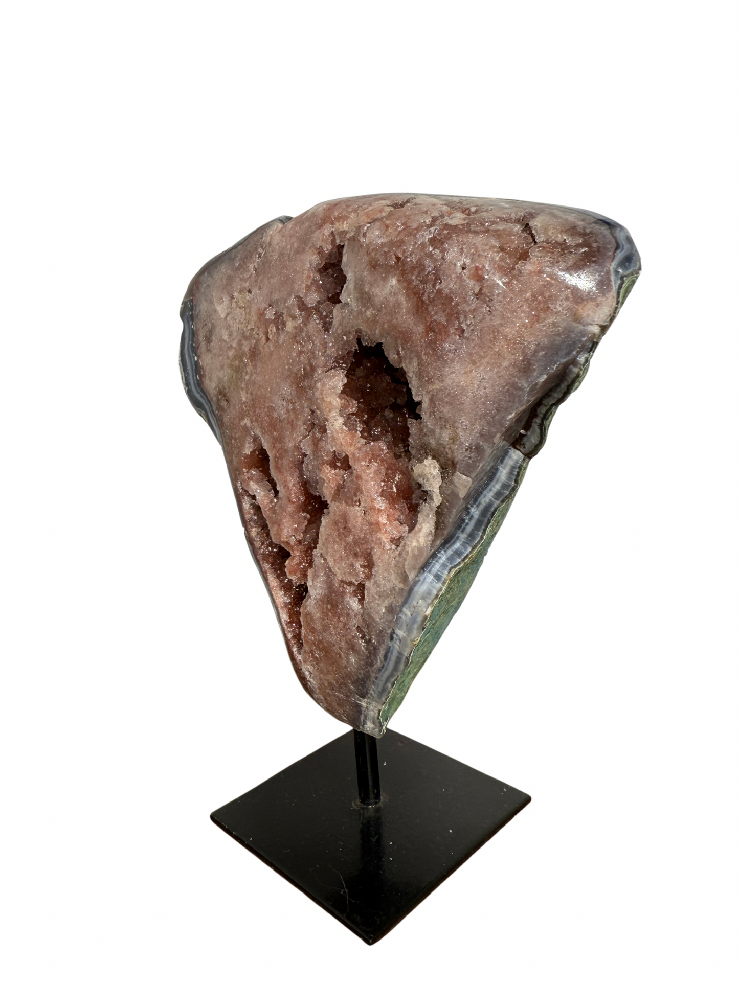 Roze Amethist (Chalcedoon) op standaard