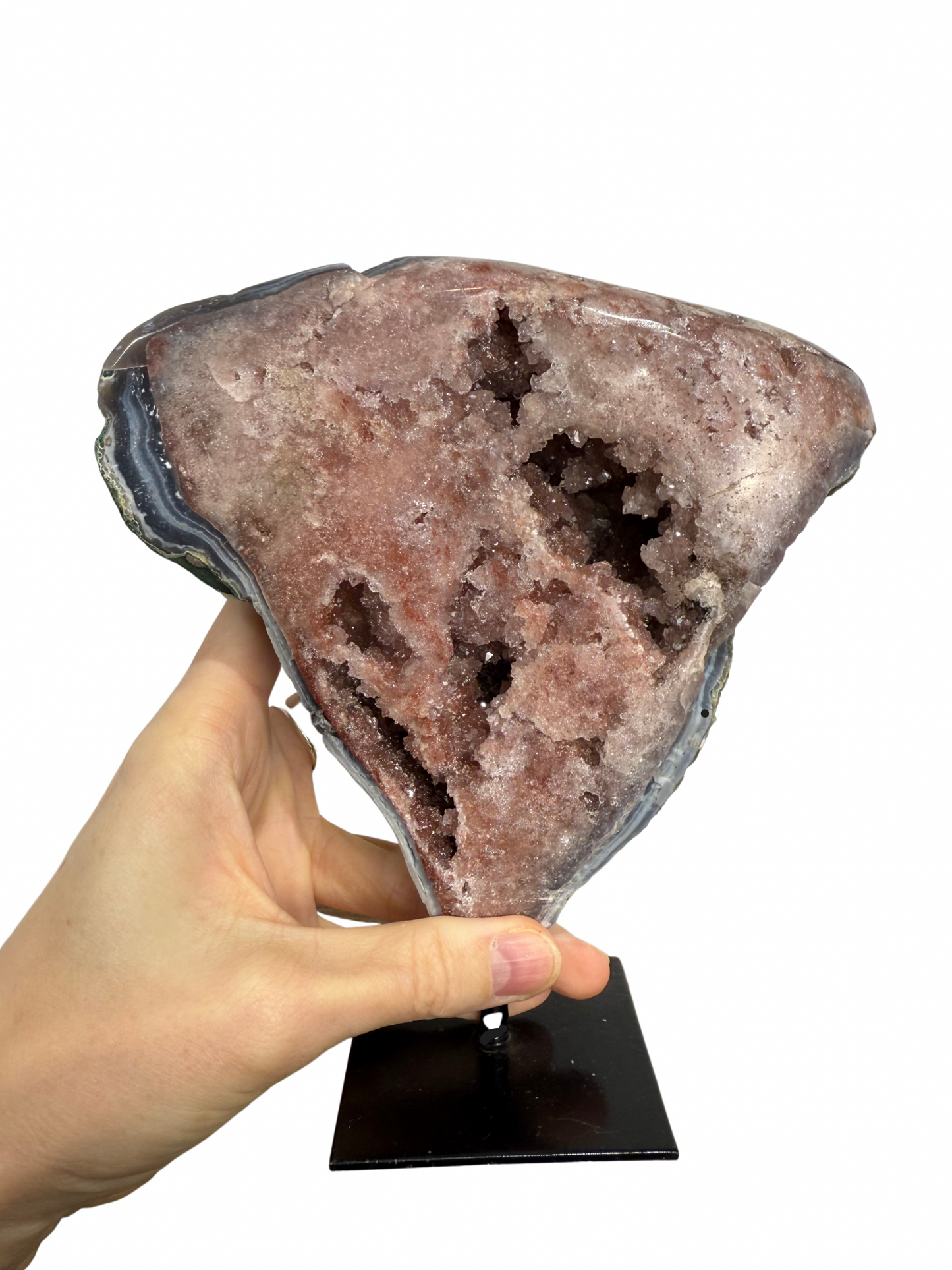 Roze Amethist (Chalcedoon) op standaard