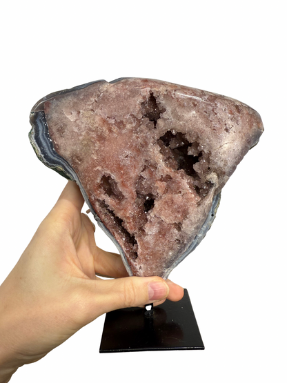 Roze Amethist (Chalcedoon) op standaard