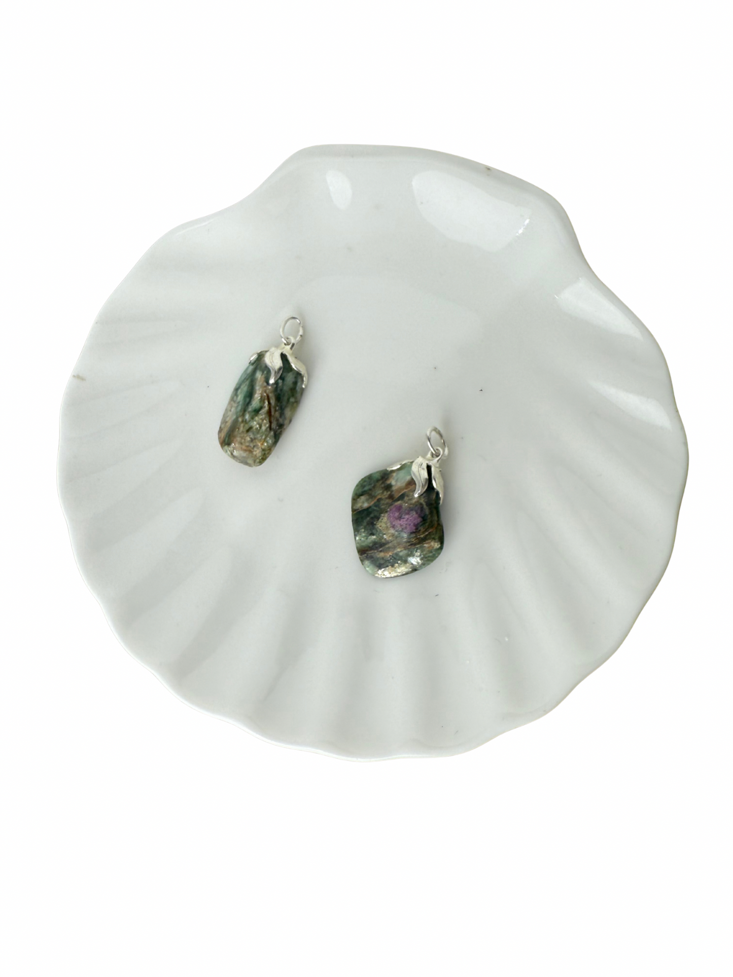 Olivia tumbled stone pendant Ruby in Fuchsite