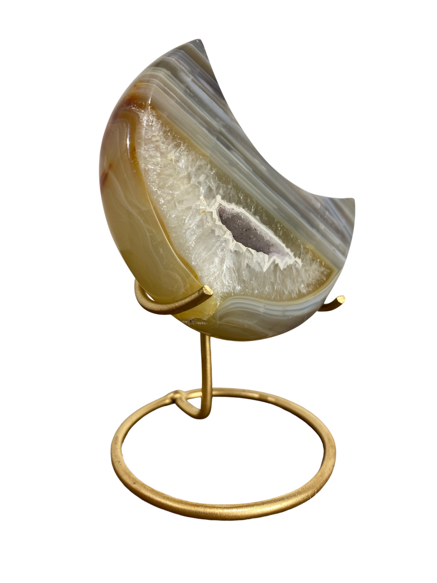 Agate tower with druzy Amethyst