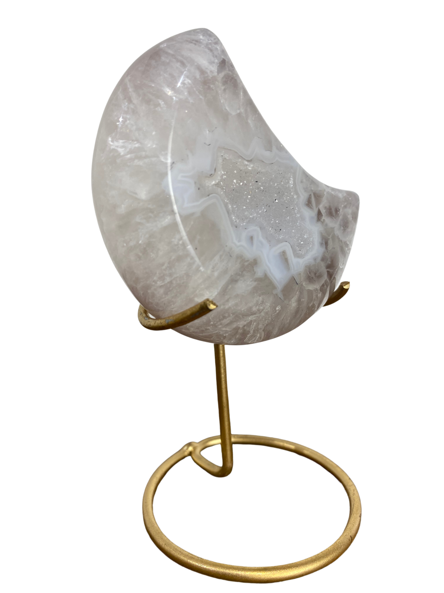 Agate tower with druzy Amethyst