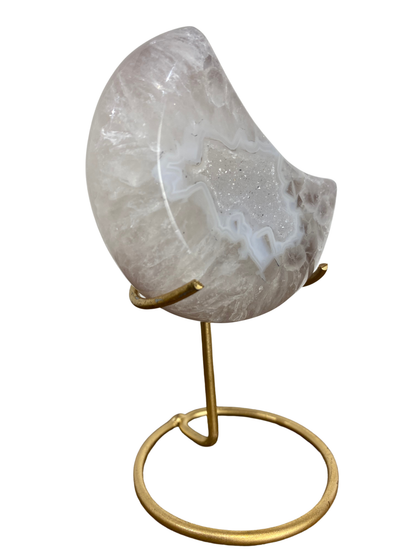 Agate tower with druzy Amethyst