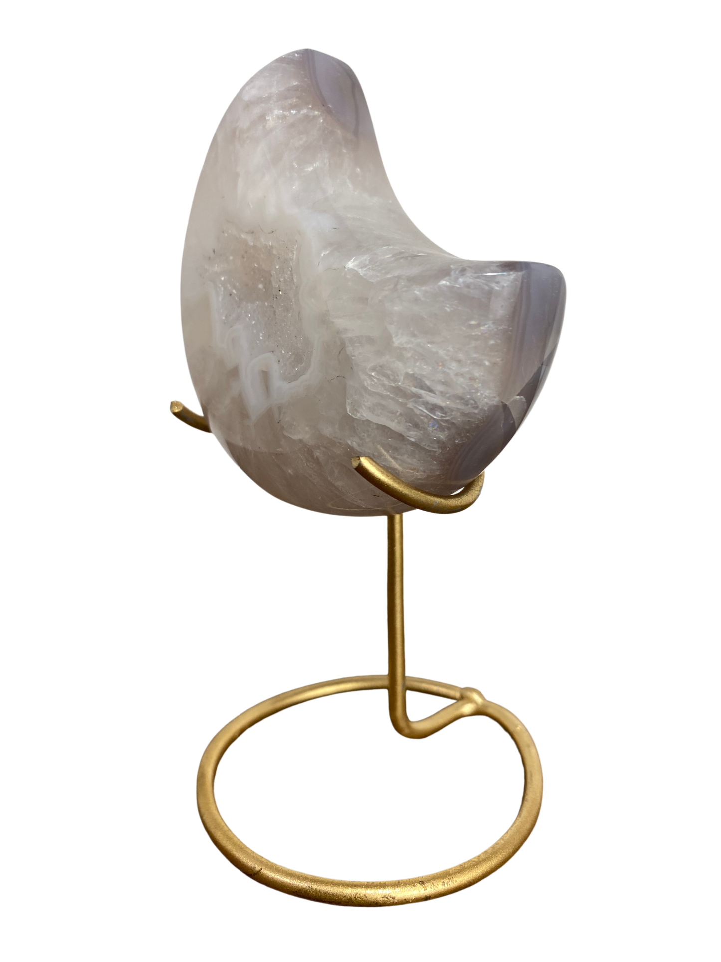 Agate tower with druzy Amethyst