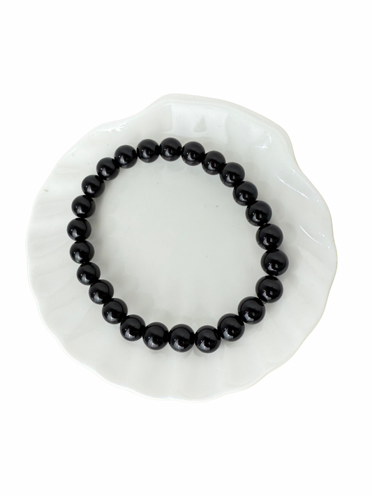 Onyx kogelarmband 8 mm