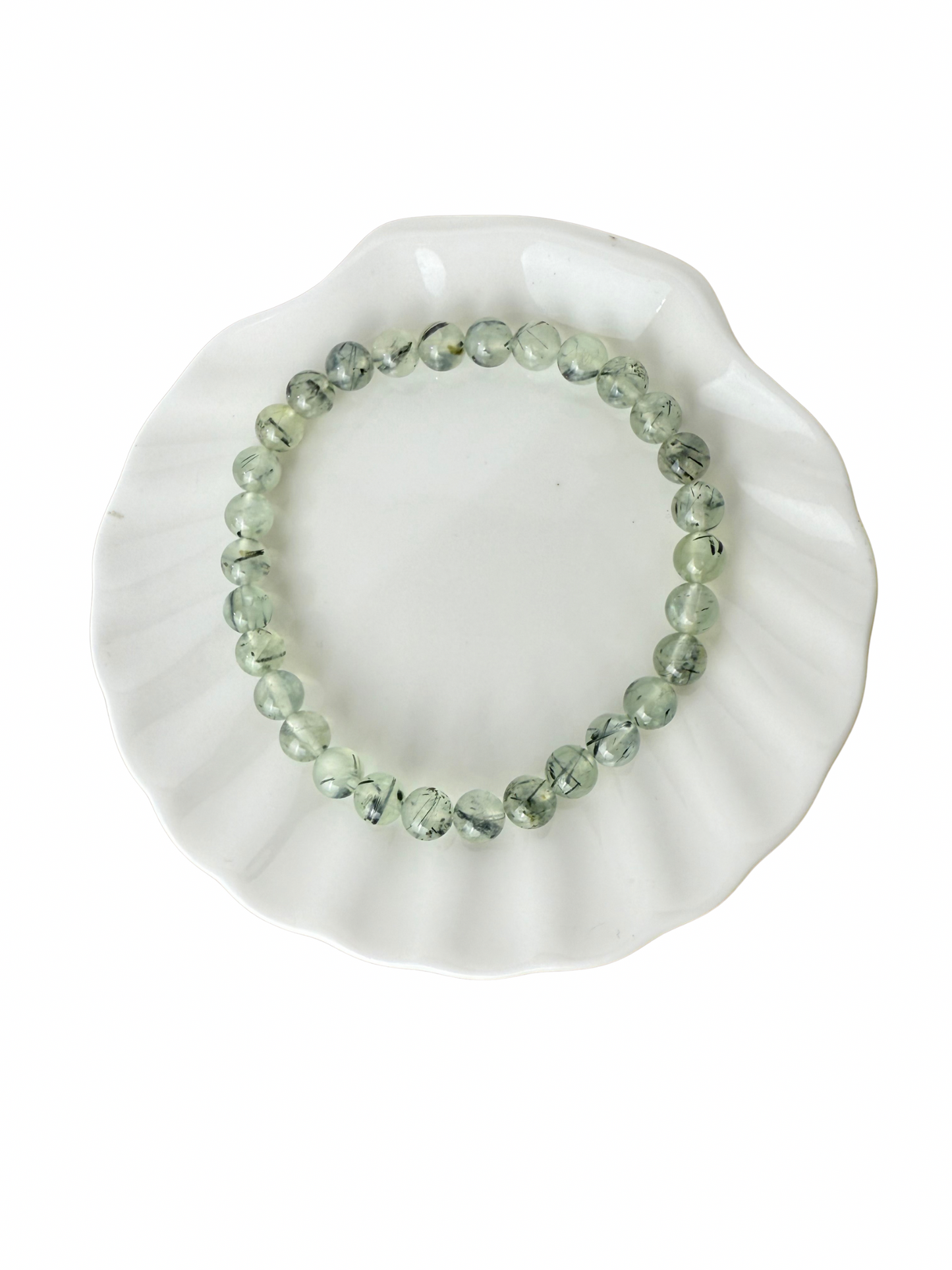 Prehnite bracelet ball 6 mm