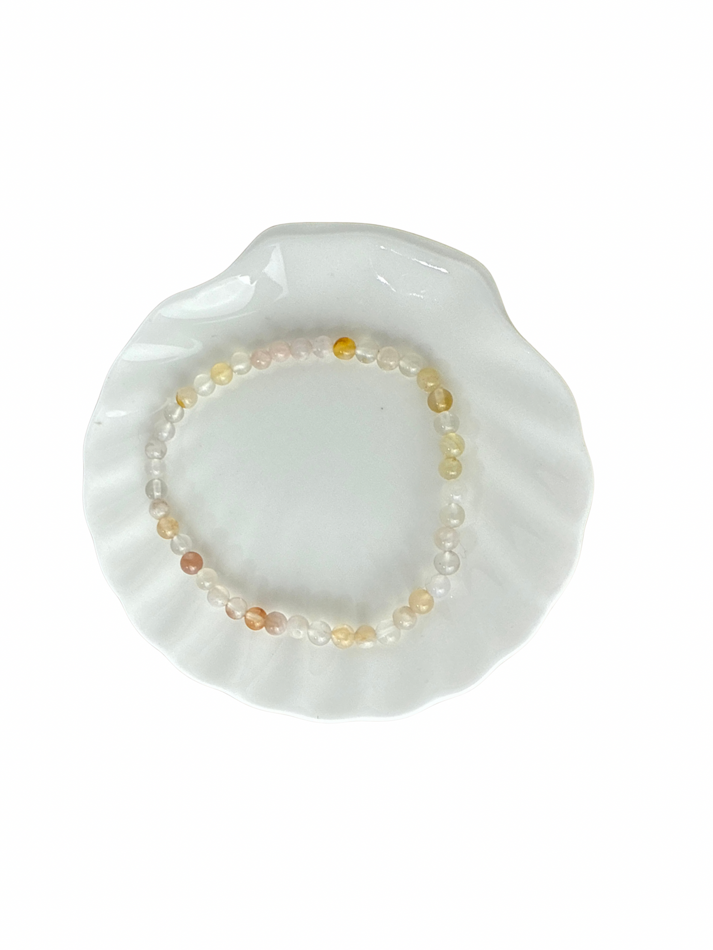 Bloemaagaat kogelarmband 4 mm