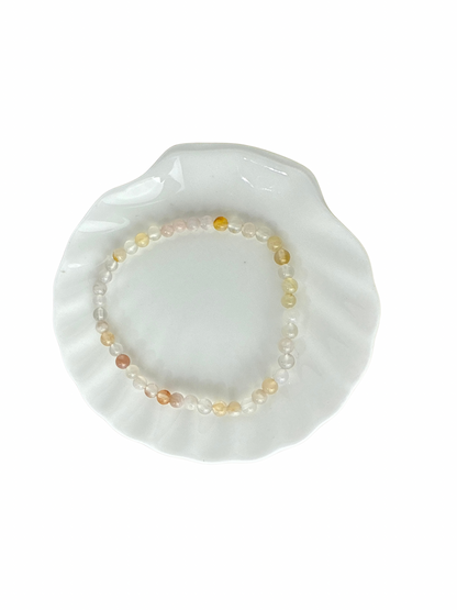 Bloemaagaat kogelarmband 4 mm