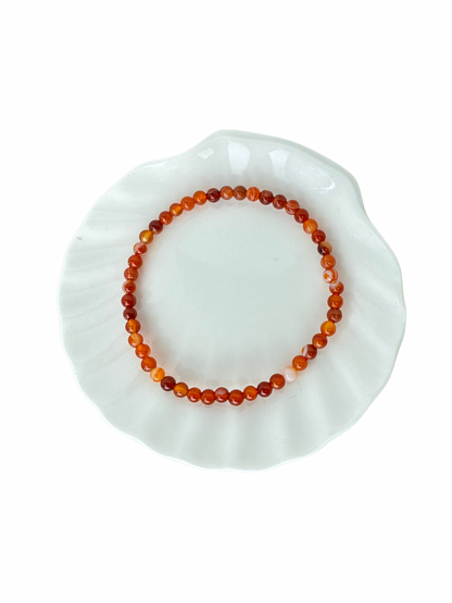 Carneool kogelarmband 4 mm