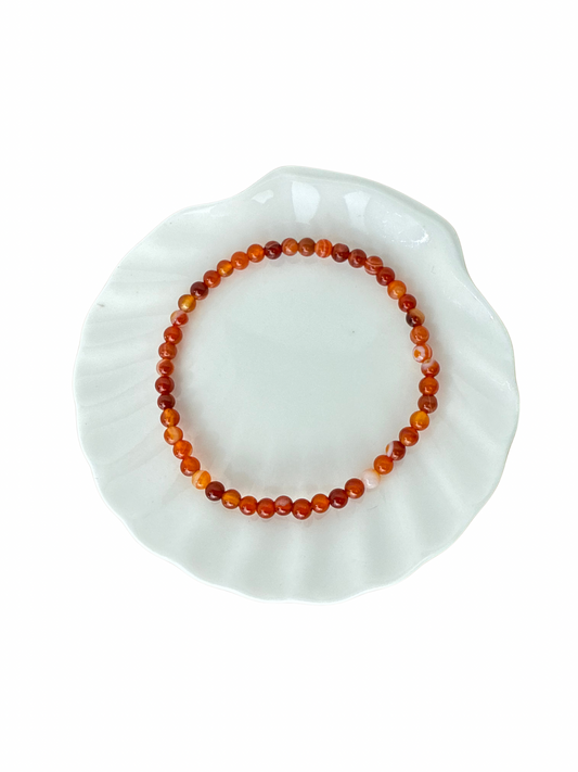 Carneool kogelarmband 4 mm