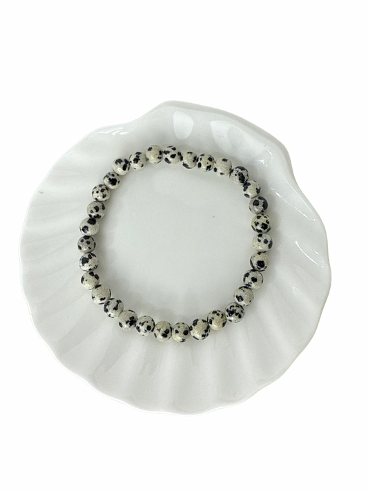 Dalmatiër Jaspis kogelarmband 6 mm
