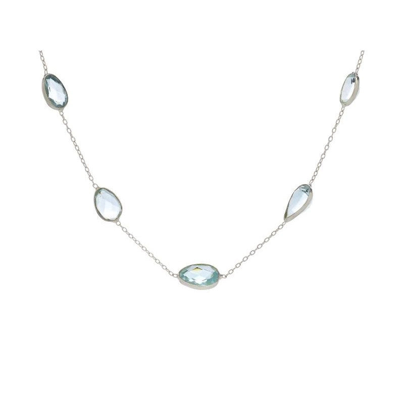Blauwe Topaas collier 925 zilver