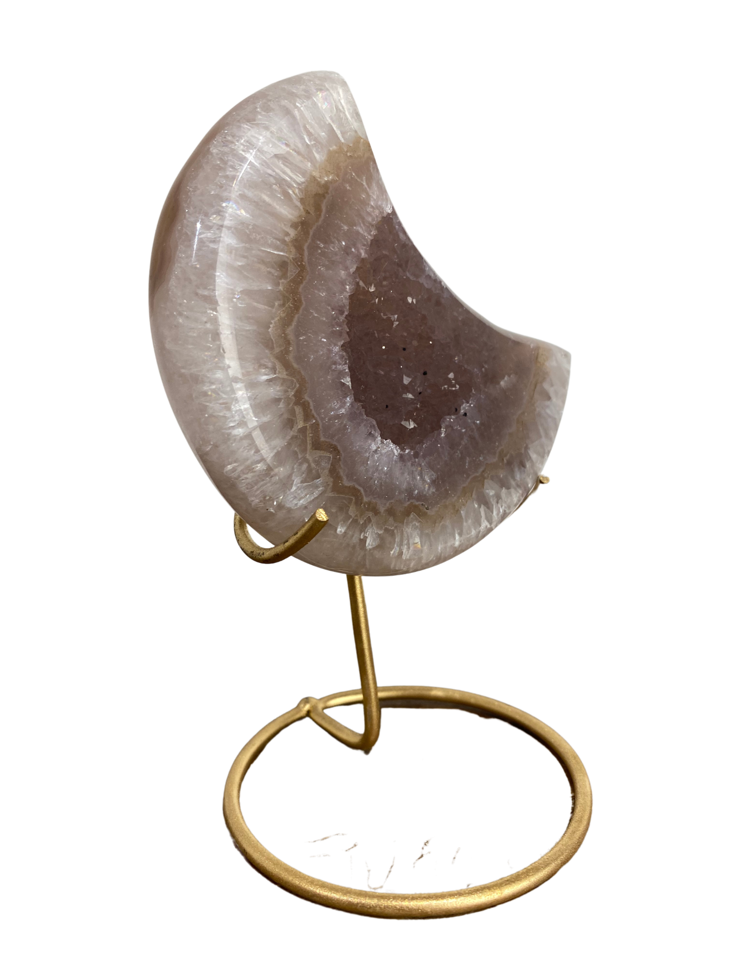 Agate tower with druzy Amethyst