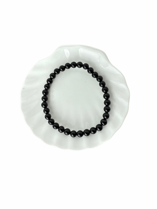 Zwarte Toermalijn kogelarmband 6 mm