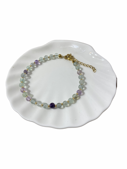 Fluoriet armband RVS goud 4 mm