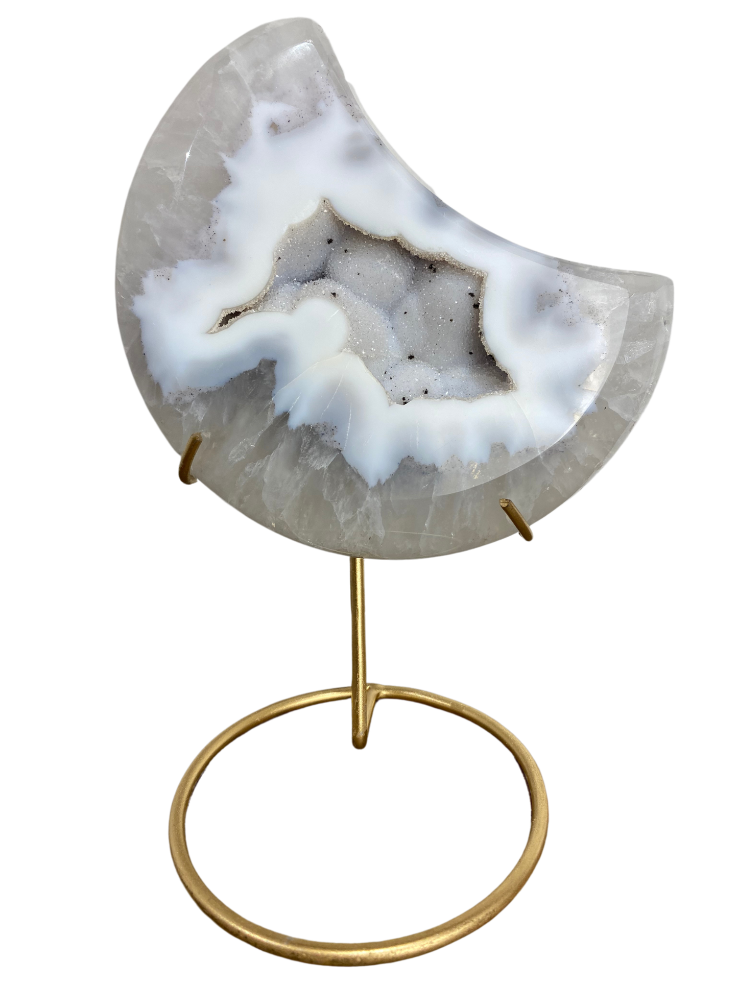 Agate tower with druzy Amethyst