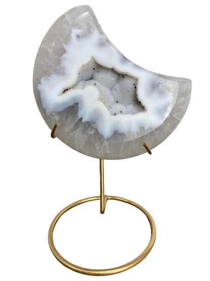 Agate tower with druzy Amethyst