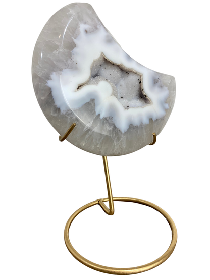 Agate tower with druzy Amethyst