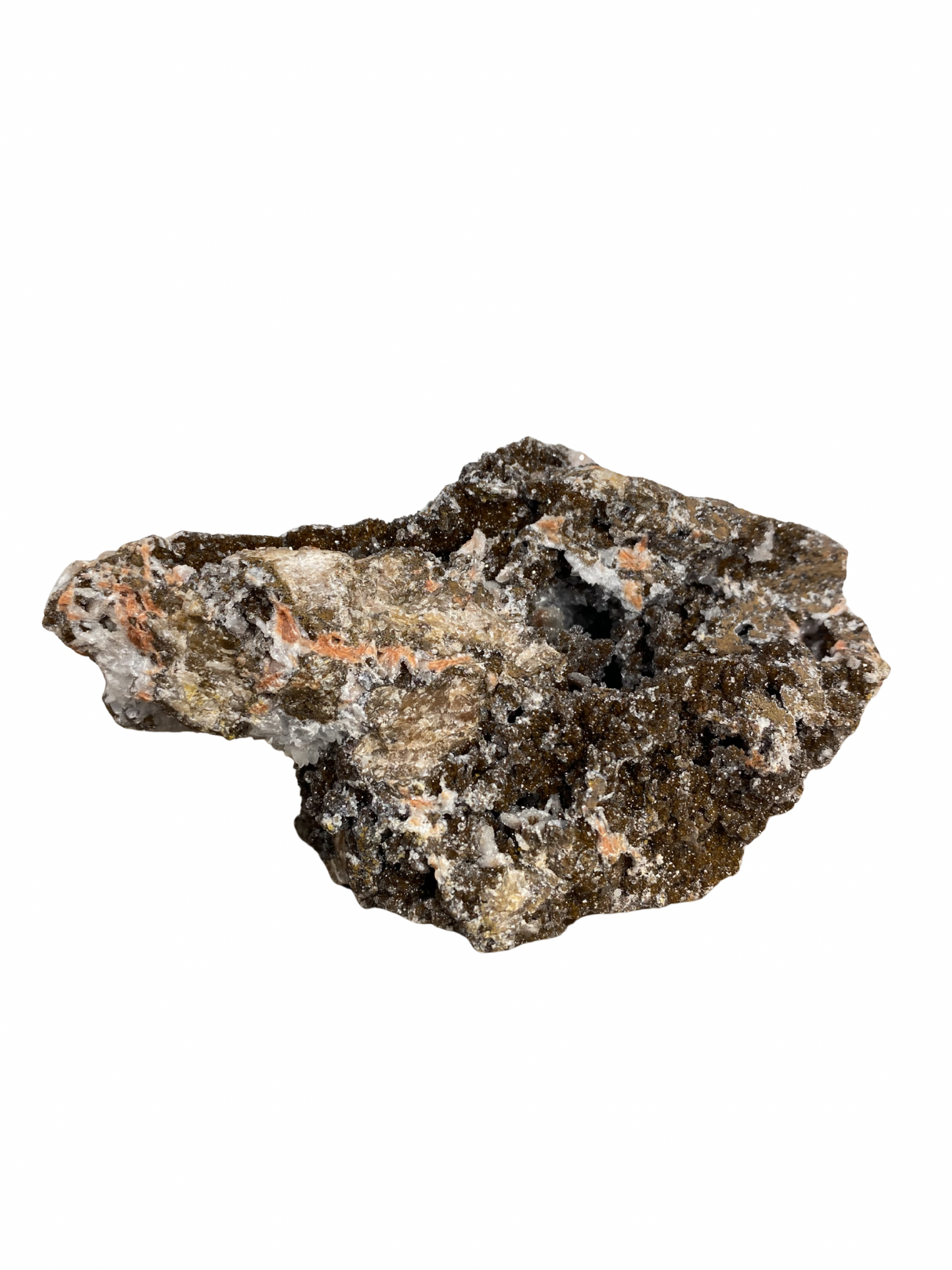 Mangaan Kwarts met Druzy Hematiet kristallen (Manganiet)