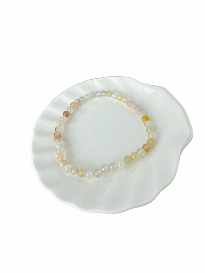 Bloemaagaat kogelarmband 4 mm