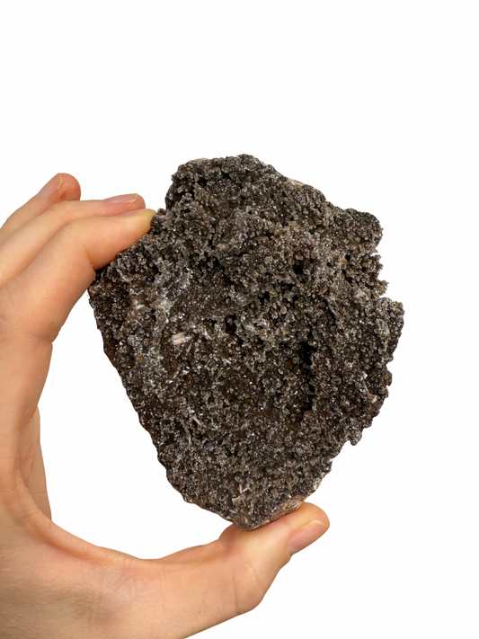 Mangaan Kwarts met Druzy Hematiet kristallen (Quartz Manganesse)