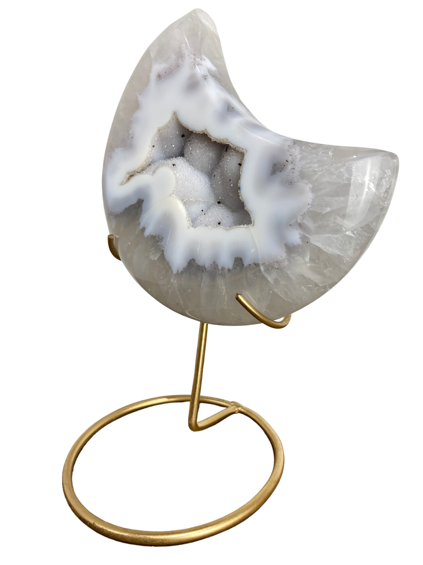 Agate tower with druzy Amethyst