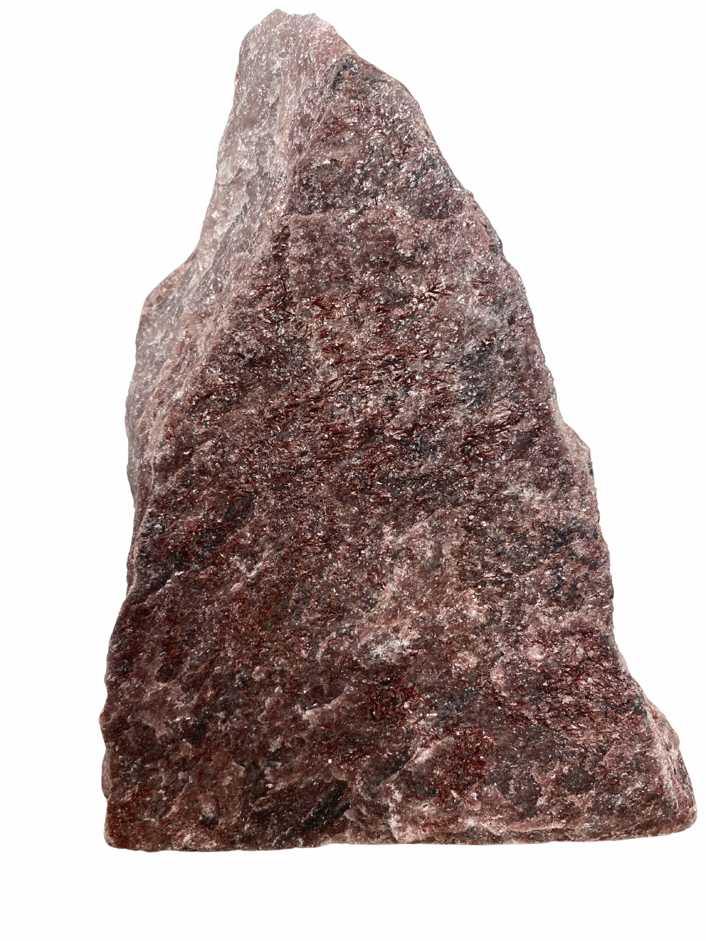 Rode Mica (Lepidoliet) sculptuur op standvlak