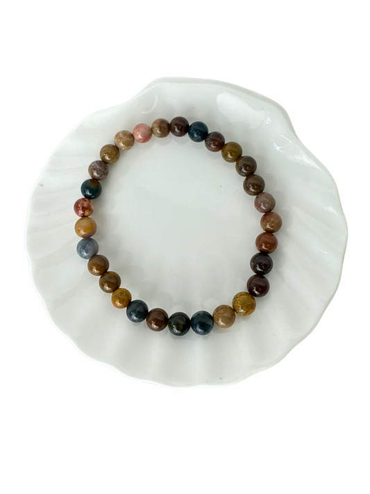 Oceaan Jaspis kogelarmband 6 mm