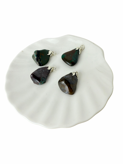 Olivia tumbled stone pendant Chrysocolla