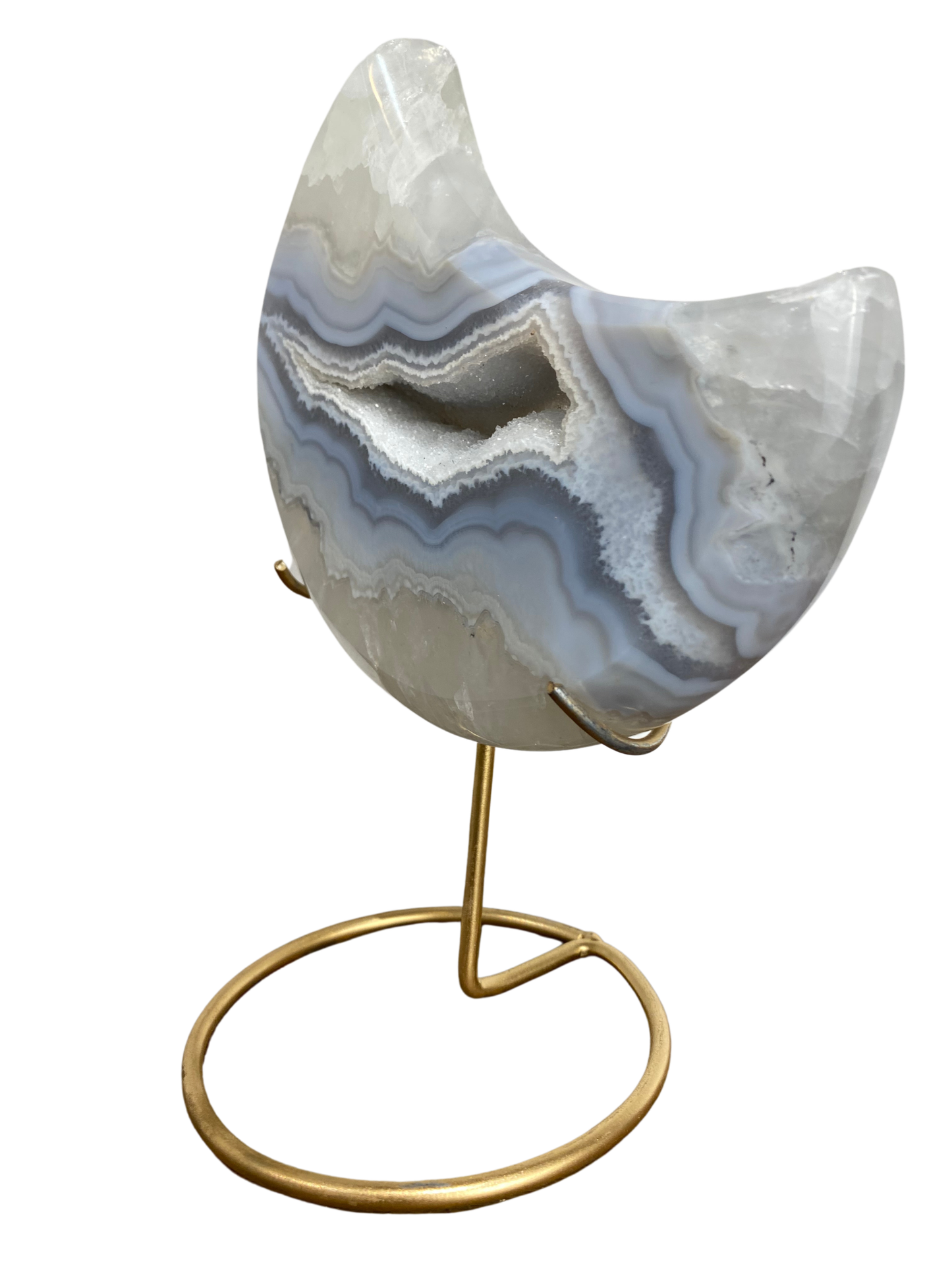 Agate tower with druzy Amethyst