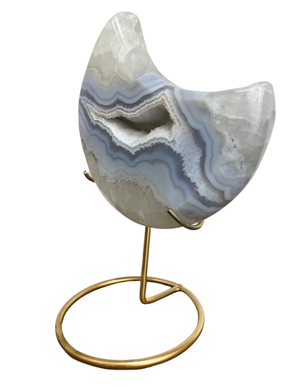 Agate tower with druzy Amethyst