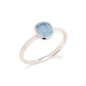 Blauwe Chalcedoon ring 925 zilver maat 60