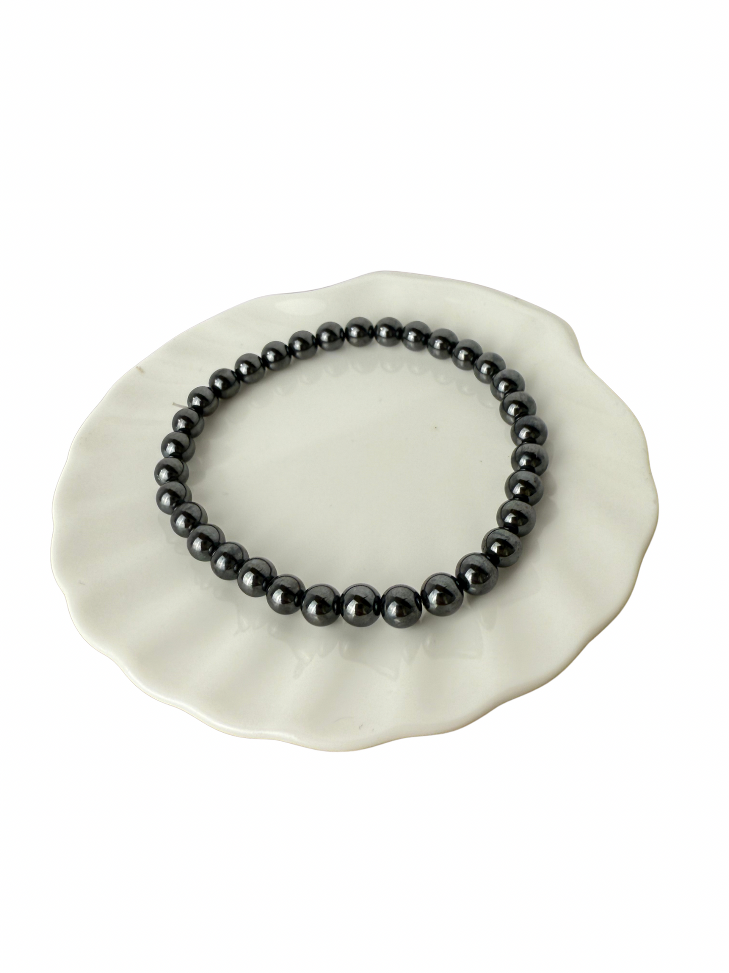 Hematite bracelet ball 6 mm