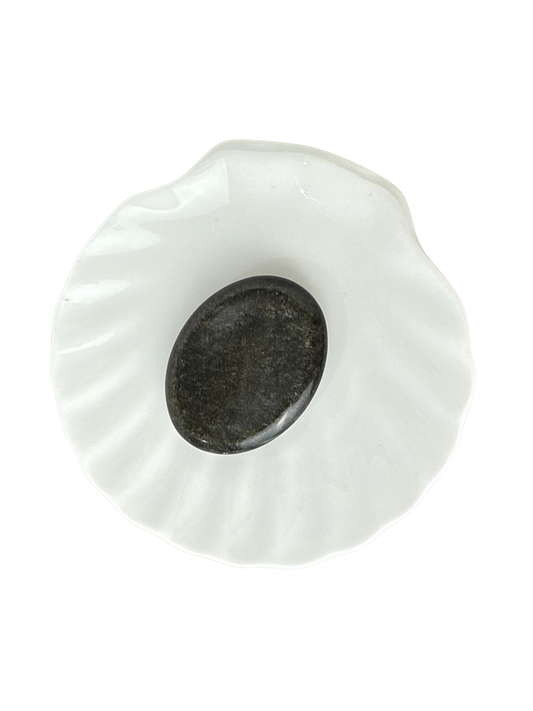 Goud Obsidiaan duimsteen (worry stone)