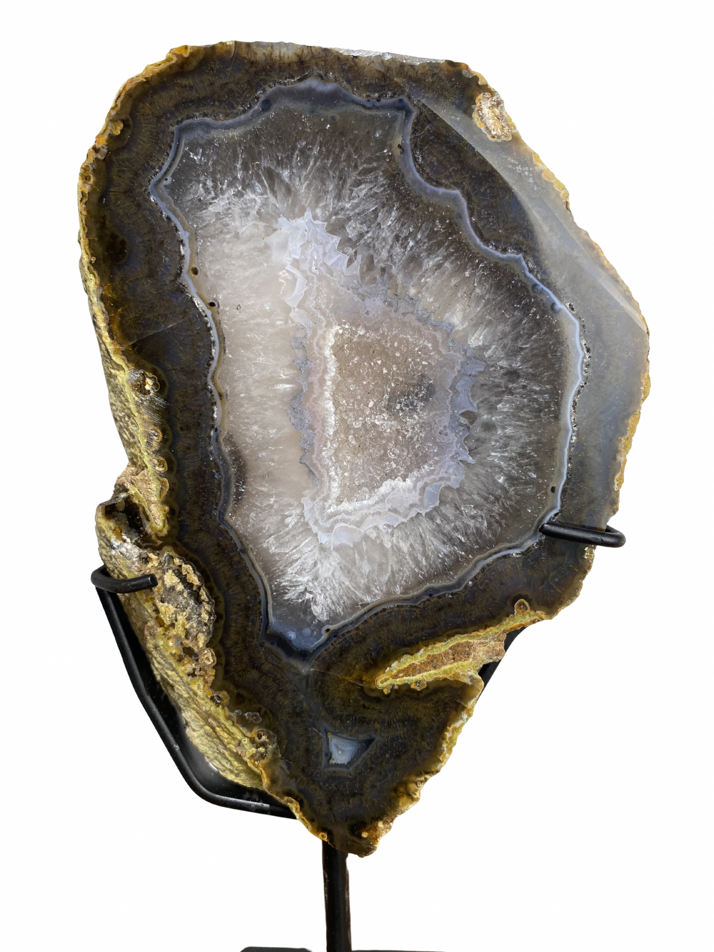 Agate tower with druzy Amethyst