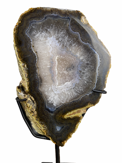 Agate tower with druzy Amethyst