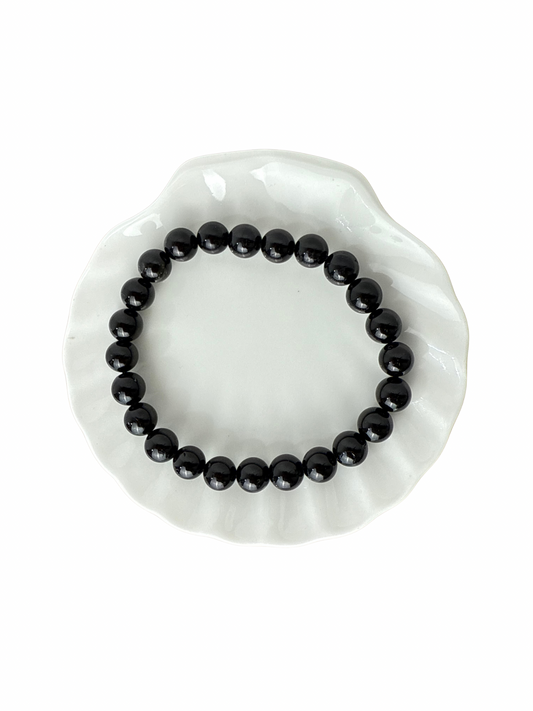 Zwarte Toermalijn kogelarmband 8 mm