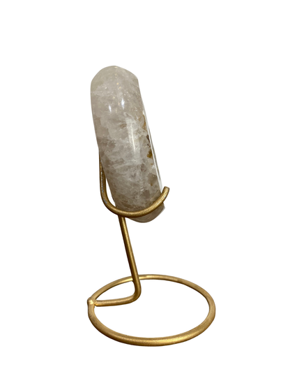 Agaat maan op standaard met druzy kristallen 1 (Brazilië)
