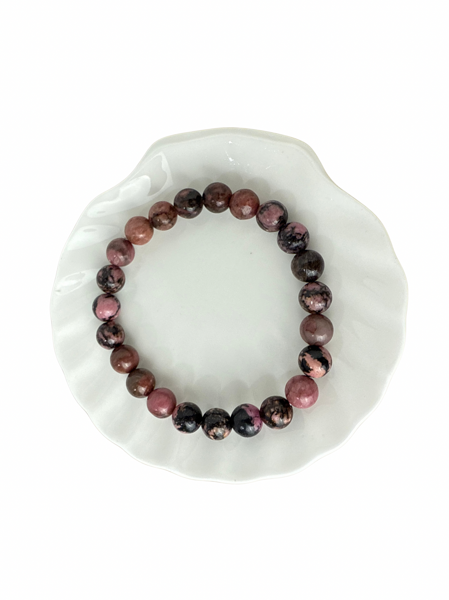 Rhodoniet kogelarmband 8 mm