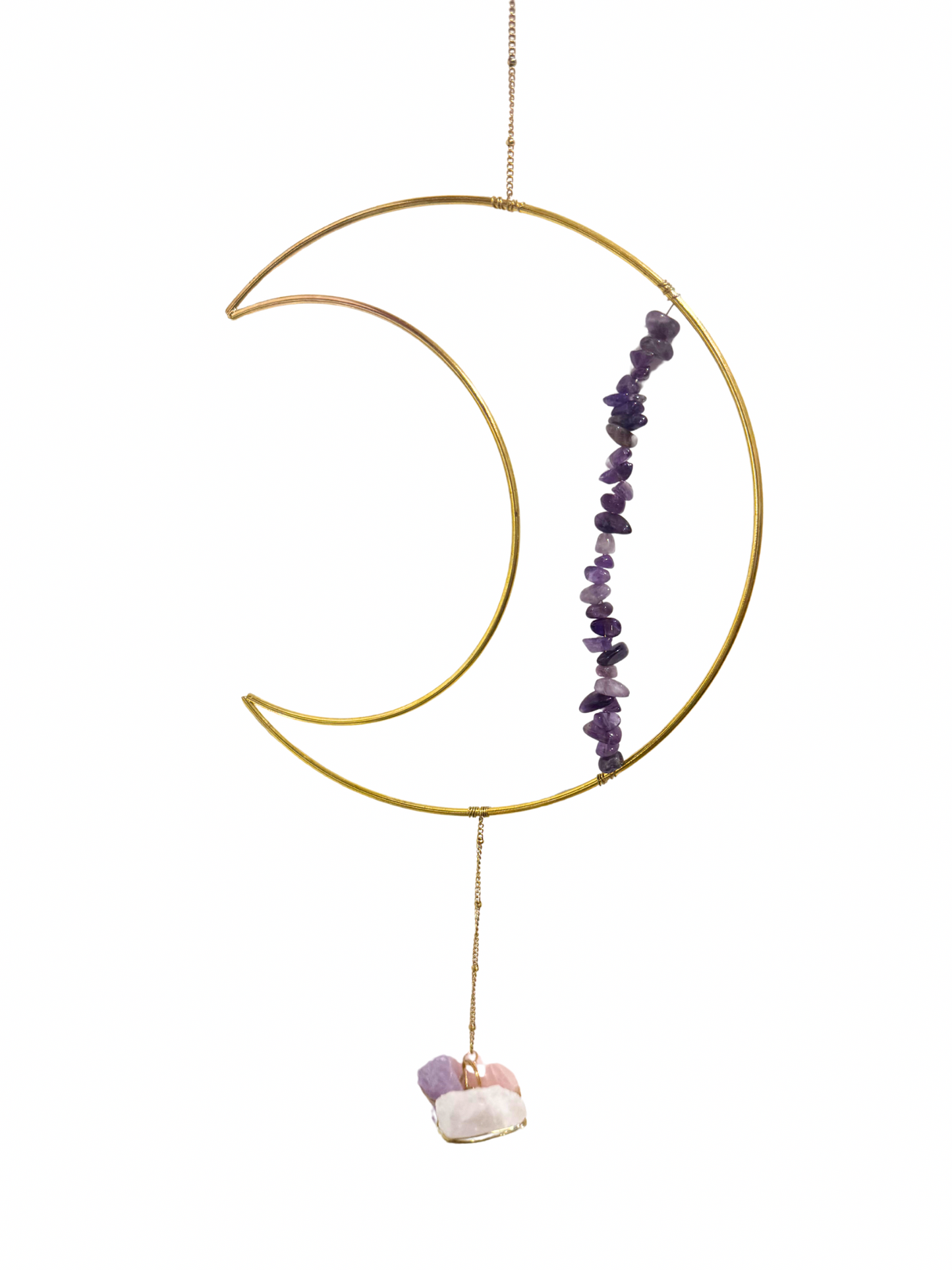 Edelsteen maan hanger Gouden Driehoek