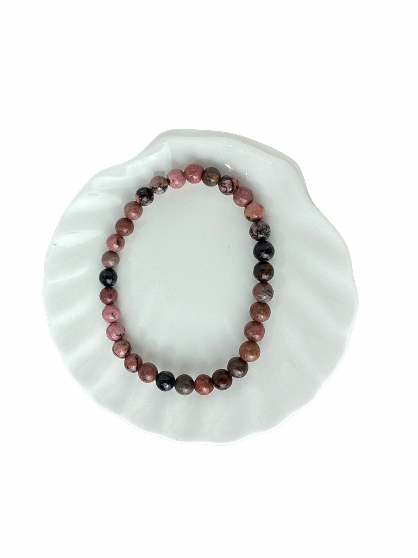 Rhodoniet kogelarmband 6 mm