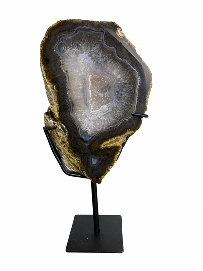 Agate tower with druzy Amethyst
