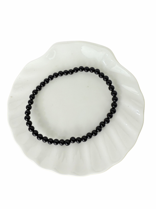 Onyx kogelarmband 4 mm