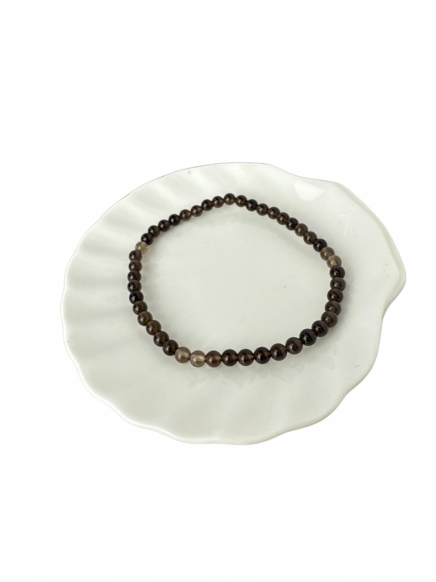 Rookkwarts armband kogel 4 mm