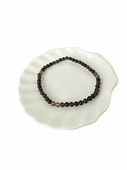 Rookkwarts armband kogel 4 mm