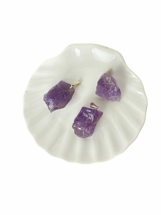 Raw Amethyst pendant