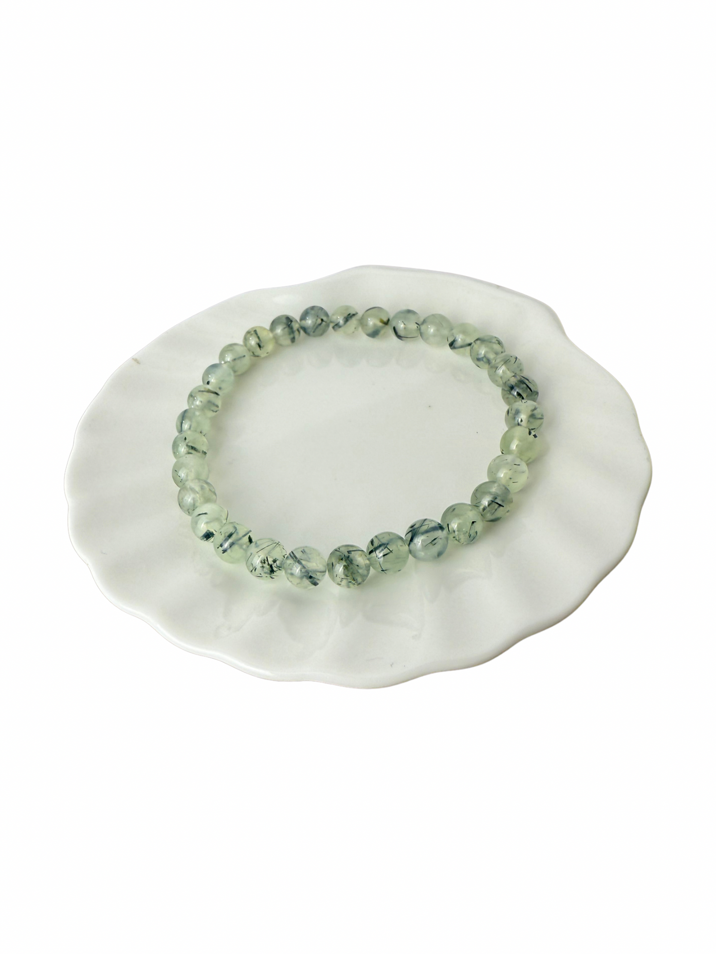 Prehnite bracelet ball 6 mm