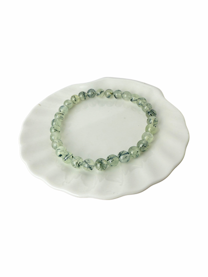 Prehnite bracelet ball 6 mm