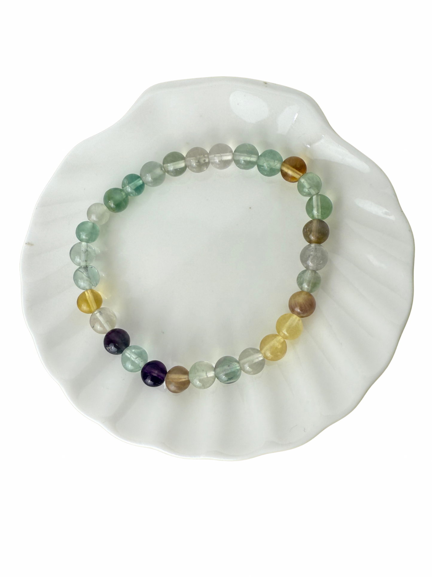 Fluorite bracelet ball 6 mm